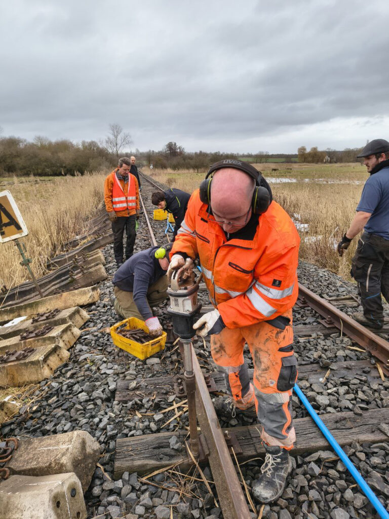 Demontage des alten Gleis