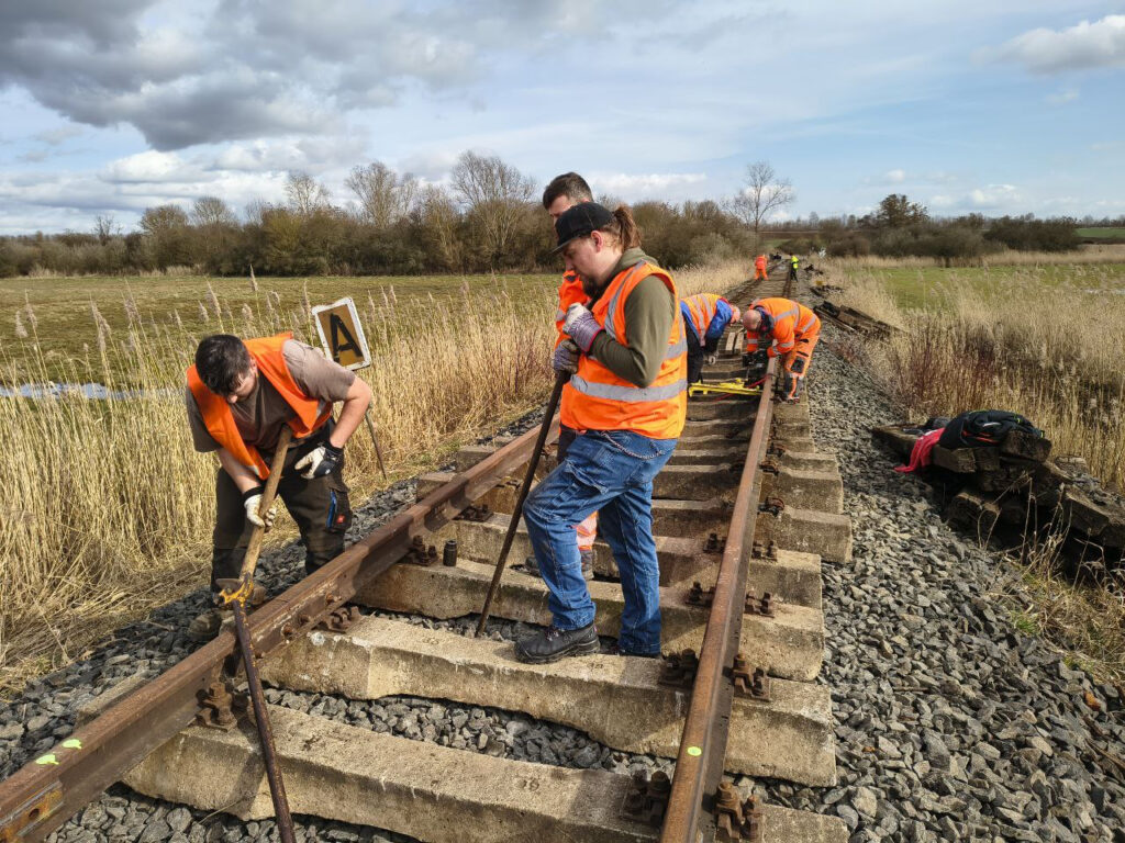 Vormontage der fertig zusammengelegten Teile