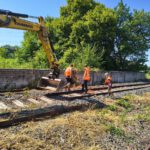 Letzte Vorbereitungen vor dem Bagger Einsatz